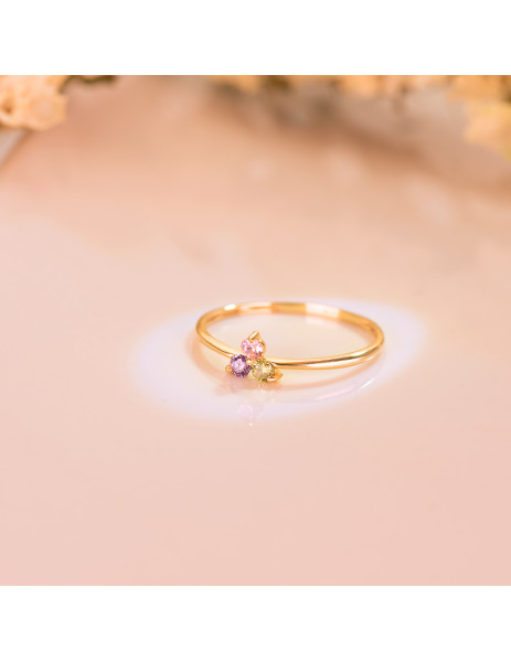 Anillo Trébol Color en Oro 18K 2