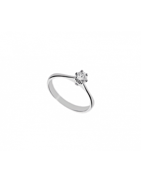 Solitaire Ring in 18K White... 2