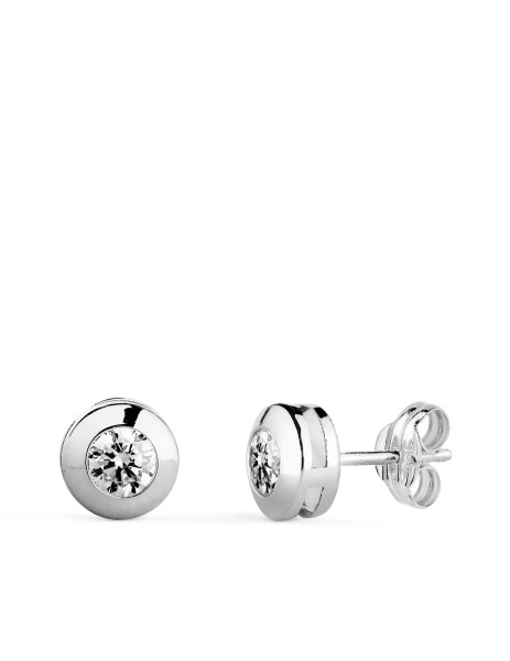 Earring "Chaton" white gold...