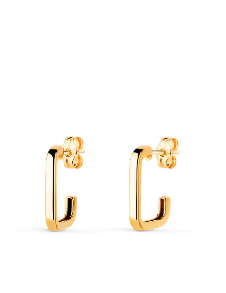 "Cube" 18K Gold Hoop Earrings