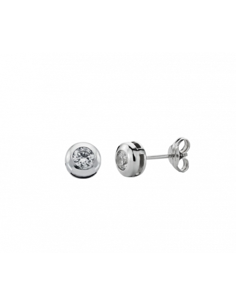 Earring "Chaton" white gold...