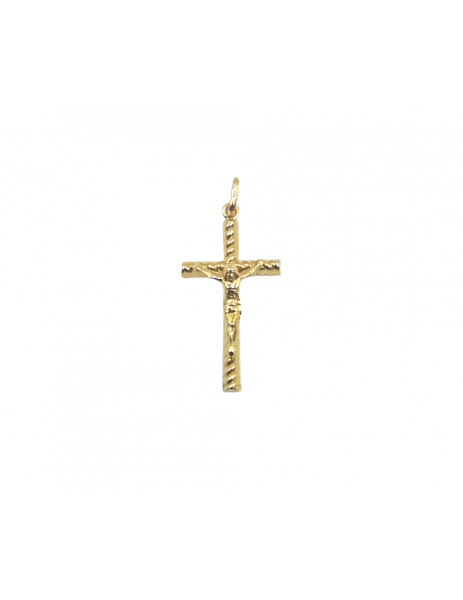 Cruz con Cristo "Rizo" Oro 18K
