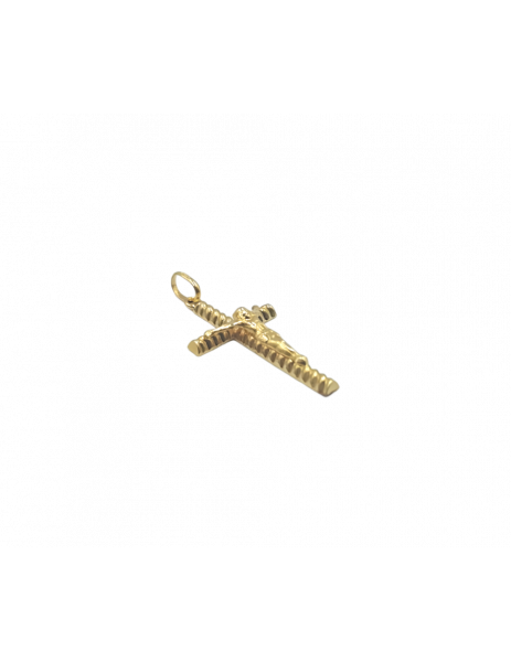 Cruz con Cristo "Rizo" Oro 18K 2