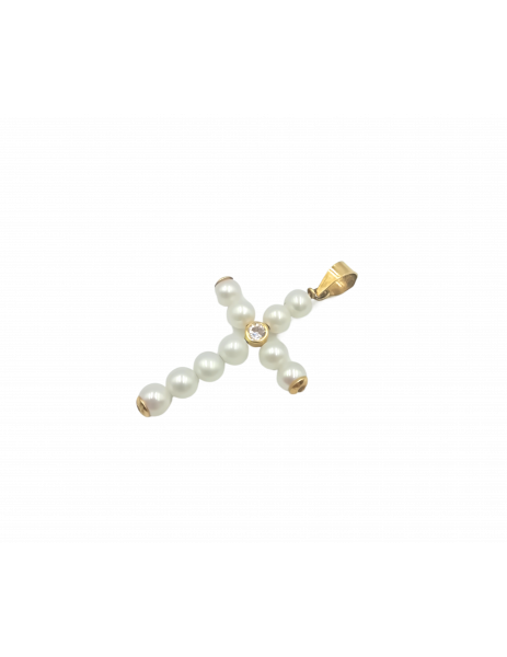 "Pearls" Cross in 18K Gold 2