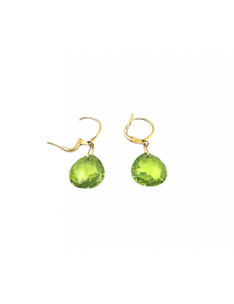 Long Earrings "Green" 18K... 2