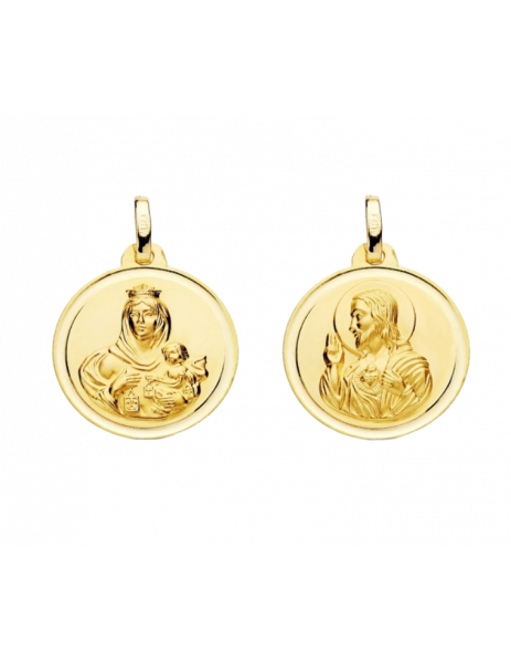 escapulario oro jesus y virgen carmen