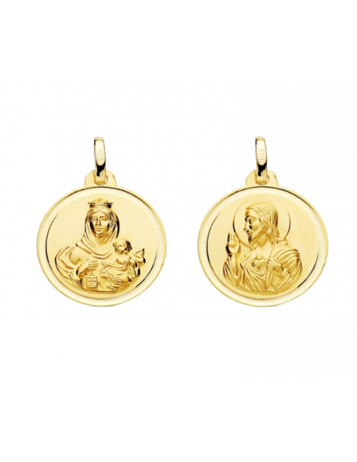 escapulario oro jesus y virgen carmen