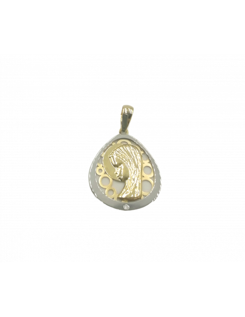 medalla comunion oro blanco