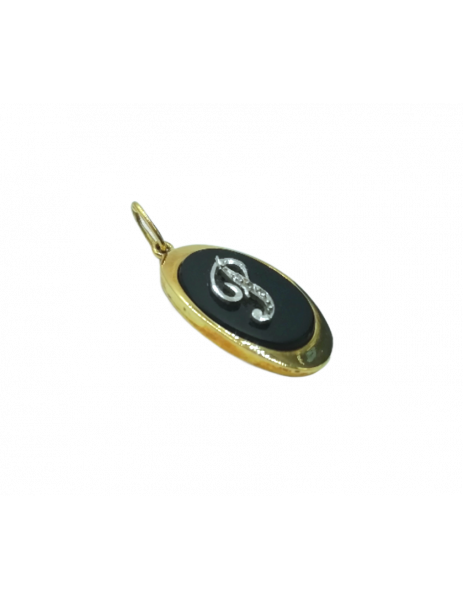 "Initial P in Onyx" 18K... 2