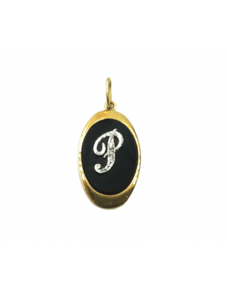 "Initial P in Onyx" 18K...