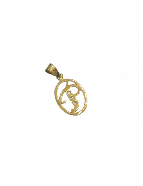 18K Gold "Initial P with... 2